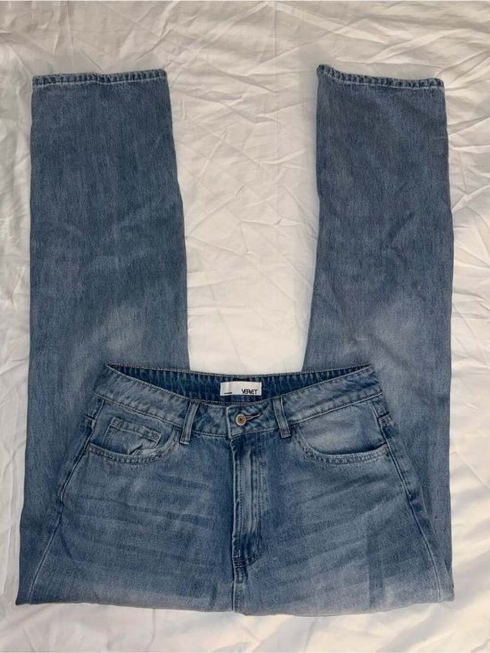 Vervet Light Blue Wash Distressed High Waisted Boyfriend Jeans size 29